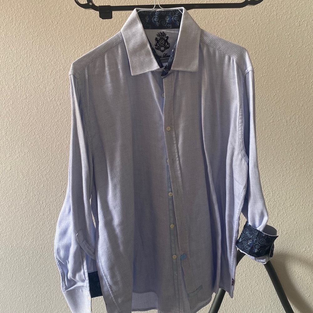 English laundry, blue men’s dress shirt